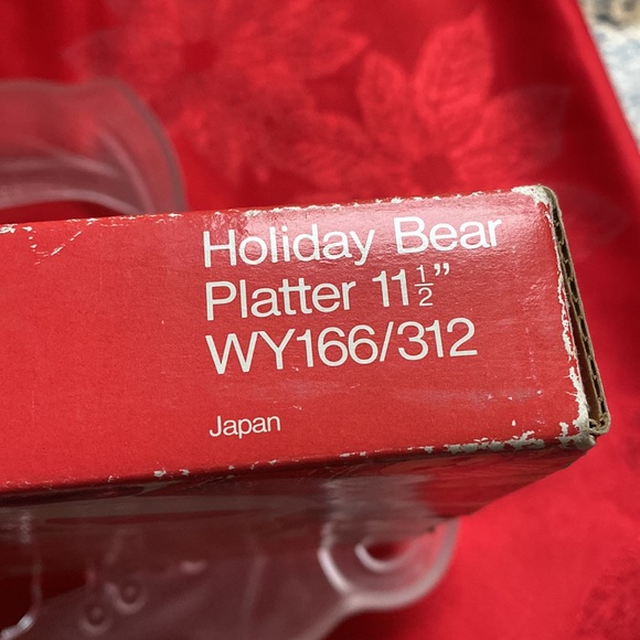 Vintage Mikasa Crystal Christmas Teddy Bear platter - Picture 4 of 8